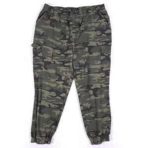 Sanctuary Camo Cargo Pants Women 1X Jogger Military Utility Streetwear Green